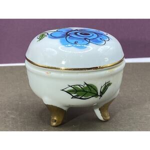 Norleans Vintage White Three Footed Porcelain Ring Box French Style